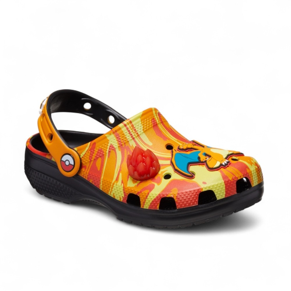 Crocs Pokemon Charizard Classic Clogs Mens 9 Womens‎ 11 Orange Black NEW in Box